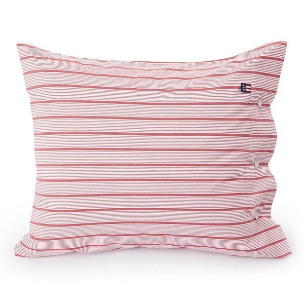 Lexington Poplin Stripe Tyynyliina Punainen 65x65 Cm