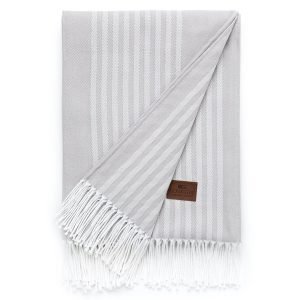 Lexington Striped Cotton Huopa Harmaa 130x170 Cm