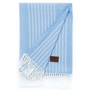 Lexington Striped Cotton Huopa Sininen 130x170 Cm