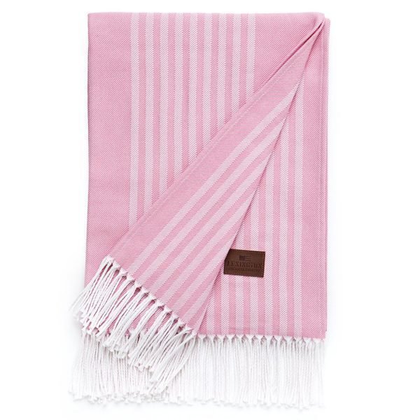 Lexington Striped Cotton Huopa Vaaleanpunainen 130x170 Cm