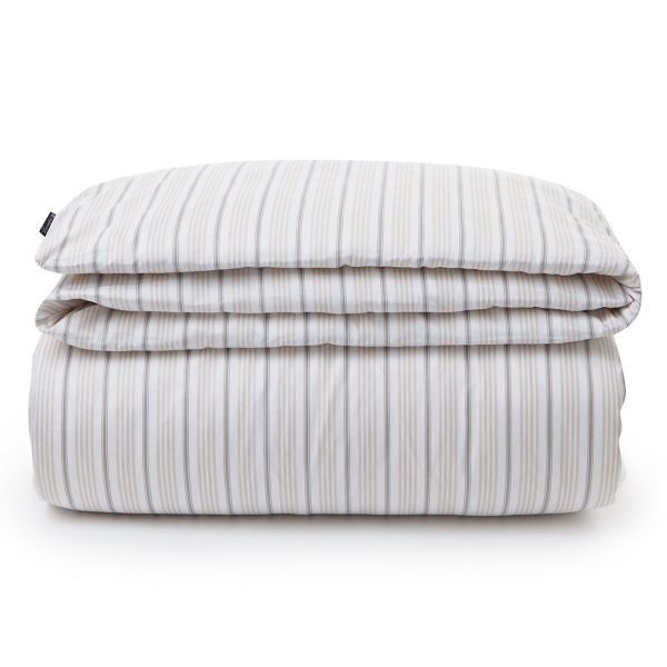 Lexington Striped Sateen Pussilakana Beige 210x150 Cm