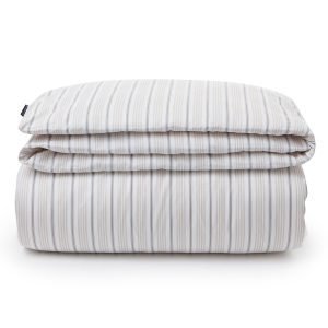 Lexington Striped Sateen Pussilakana Beige 220x220 Cm