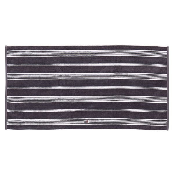 Lexington Striped Velour Pyyheliina Charcoal 100x150 Cm