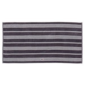 Lexington Striped Velour Pyyheliina Charcoal 30x50 Cm