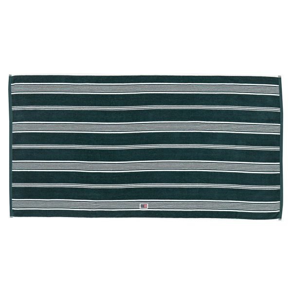 Lexington Striped Velour Pyyheliina Racing Green 100x150 Cm