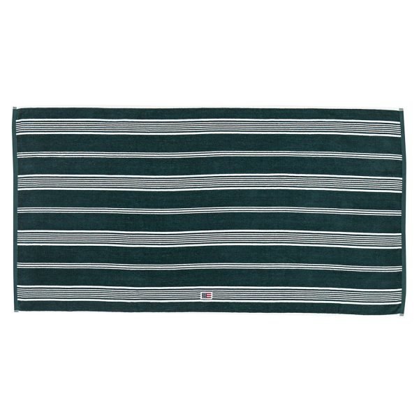 Lexington Striped Velour Pyyheliina Racing Green 50x70 Cm