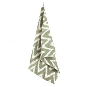 Lidby Living Zigzag Keittiöpyyhe Vihreä / Valkoinen 50x62 Cm