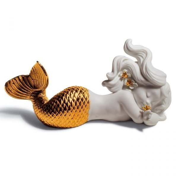 Lladro Day Dreaming At Sea Golden Re Deco