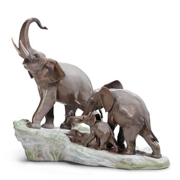 Lladro Elephants Walking