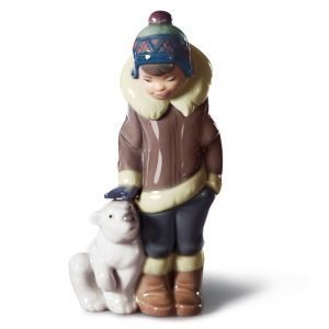 Lladro Eskimo Boy With Pet