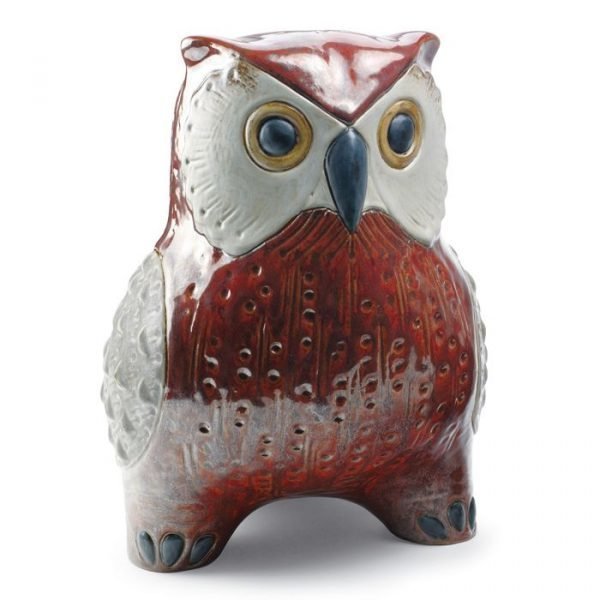 Lladro Large Owl Red