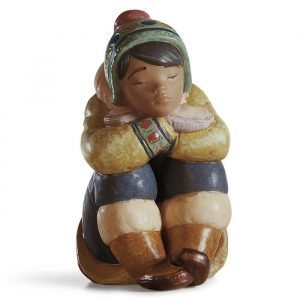 Lladro Pensive Eskimo Boy Gres