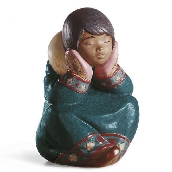 Lladro Pensive Eskimo Girl Gres