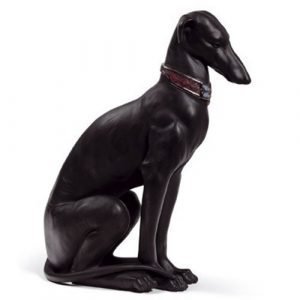 Lladro Pensive Greyhound Black