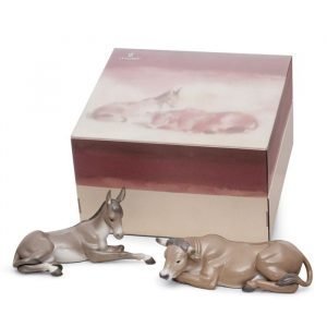 Lladro Set Animals At Bethlehem Porcelain