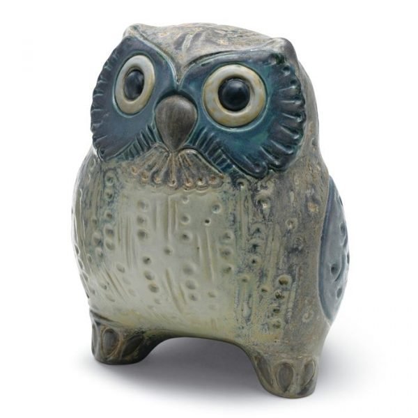 Lladro Small Owl Grey