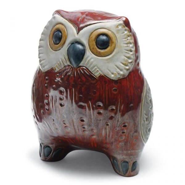 Lladro Small Owl Red