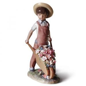 Lladro Wheelbarrow With Flowers