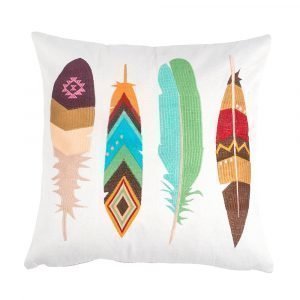 Lulu Carter Design Feather Fanatic Tyynynpäällinen Suuret Sulat Valkoinen