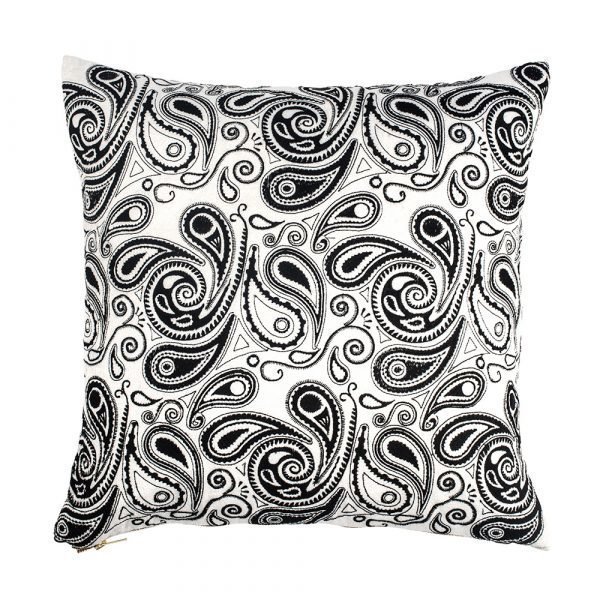 Lulu Carter Design Paisley Paranoia Tyynynpäällinen Musta / Valkoinen