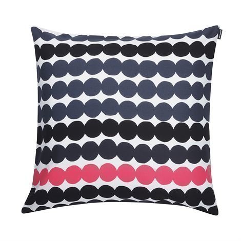 Marimekko Räsymatto Tyynynpäällinen Musta-Harmaa-Vaaleanpunainen