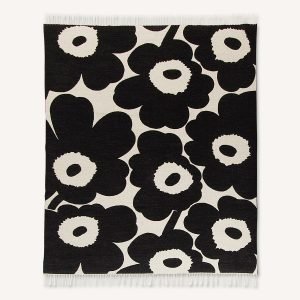 Marimekko Unikko Huopa Valkoinen / Musta 130x180 Cm