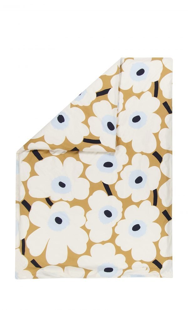 Marimekko Unikko Pussilakana Beige Luonnonvalkoinen Sininen 150x210 Cm