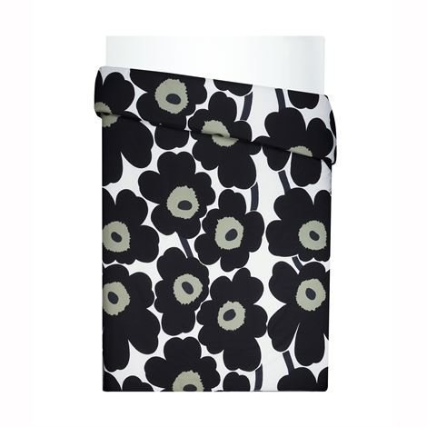 Marimekko Unikko Pussilakana Musta-Valkoinen