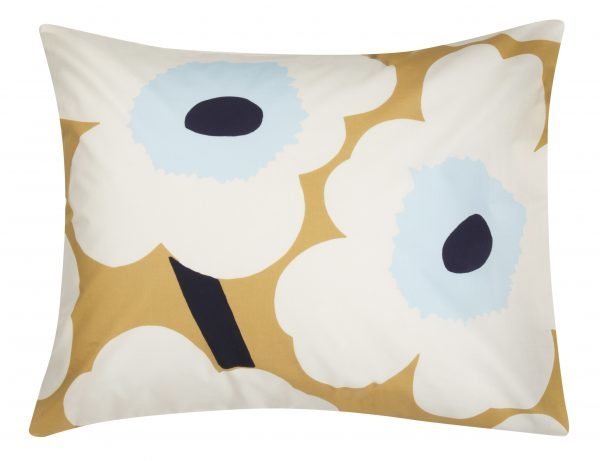 Marimekko Unikko Tyynyliina Beige Luonnonvalkoinen Sininen