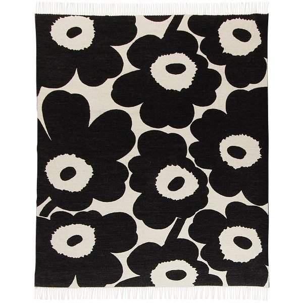 Marimekko Unikko Viltti Valkoinen / Musta