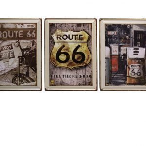 Metallitaulu Retro Route 66 30 X 40 Cm