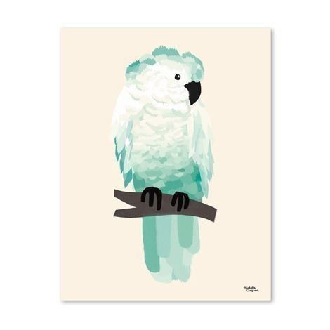 Michelle Carlslund Illustration Juliste Iso Green Cockatoo