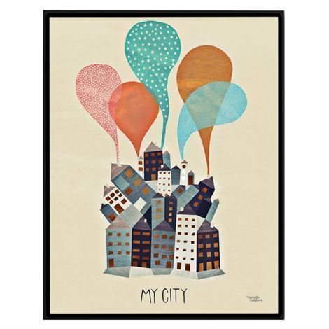 Michelle Carlslund Illustration Juliste Pieni My City