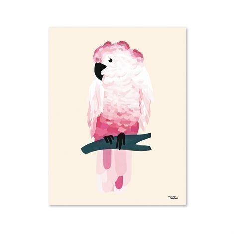 Michelle Carlslund Illustration Juliste Pieni Pink Cockatoo