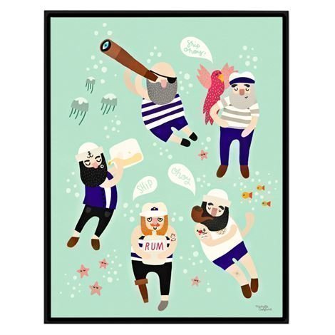 Michelle Carlslund Illustration Juliste Pieni Sailor Friends