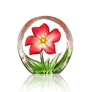 Målerås Glasbruk Floral Fanasy Miniatyr Anemone Punainen