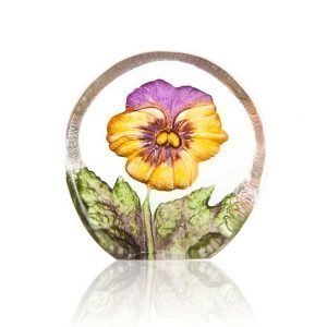 Målerås Glasbruk Floral Fanasy Miniatyr Orvokki Keltainen / Violetti