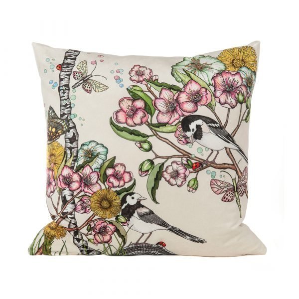 Nadja Wedin Design Wagtails Spring Tyynynpäällinen Sametti 48x48 Cm