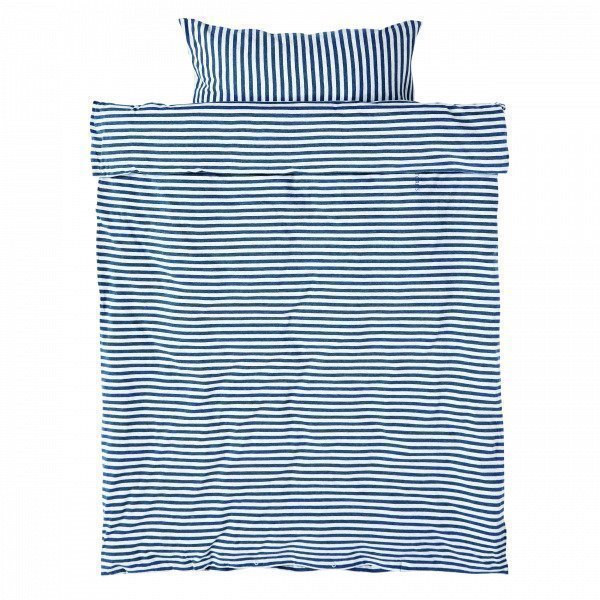 Navy Stories Stripe Baby Bedset Pussilakanasetti Vauvoille Mariininsininen 100x130 Cm