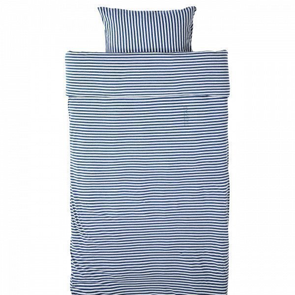 Navy Stories Stripe Bedset Pussilakanasetti Mariininsininen 140x200 Cm