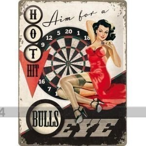 Nostalgic Art Retro Metallijuliste Aim For A Bulls Eye 30x40 Cm