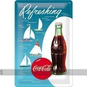 Nostalgic Art Retro Metallijuliste Coca-Cola Refreshing Purjelaiva 20x30 Cm