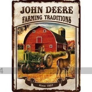 Nostalgic Art Retro Metallijuliste John Deere Farming Traditions 30x40 Cm