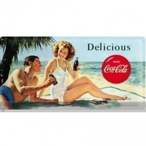 Nostalgic Art Retrotyylinen Metallijuliste Coca-Cola Delicious 25x50 Cm