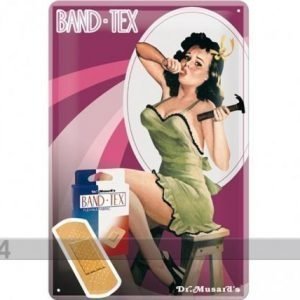Nostalgic Art Retrotyylinen Metallijuliste Pin Up Band-Tex 20x30 Cm