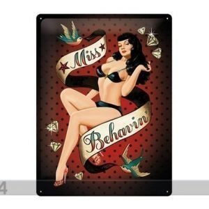 Nostalgic Art Retrotyylinen Metallijuliste Pin Up Miss Behavin 30x40 Cm