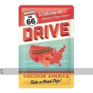 Nostalgic Art Retrotyylinen Metallijuliste Route 66 Discover America 20x30 Cm