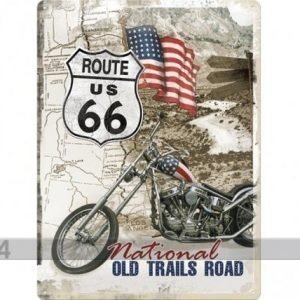 Nostalgic Art Retrotyylinen Metallijuliste Route 66 National Old Trails Road 30x40 Cm