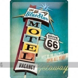 Nostalgic Art Retrotyylinen Metallijuliste The 66 Blue Star Motel 30x40 Cm