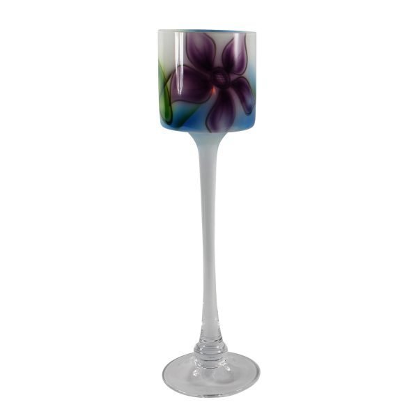 Nybro Crystal Contento Kynttilälyhty Jalalla Violetti 40 Cm